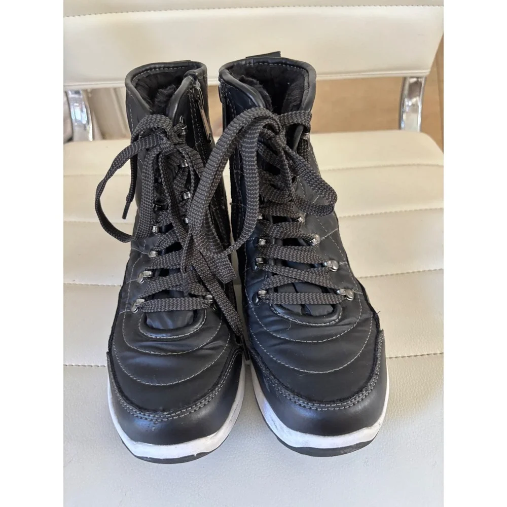 Weatherproof‎ Katie Black Quilted Winter Snow Boots Faux Fur Lined Size 6M